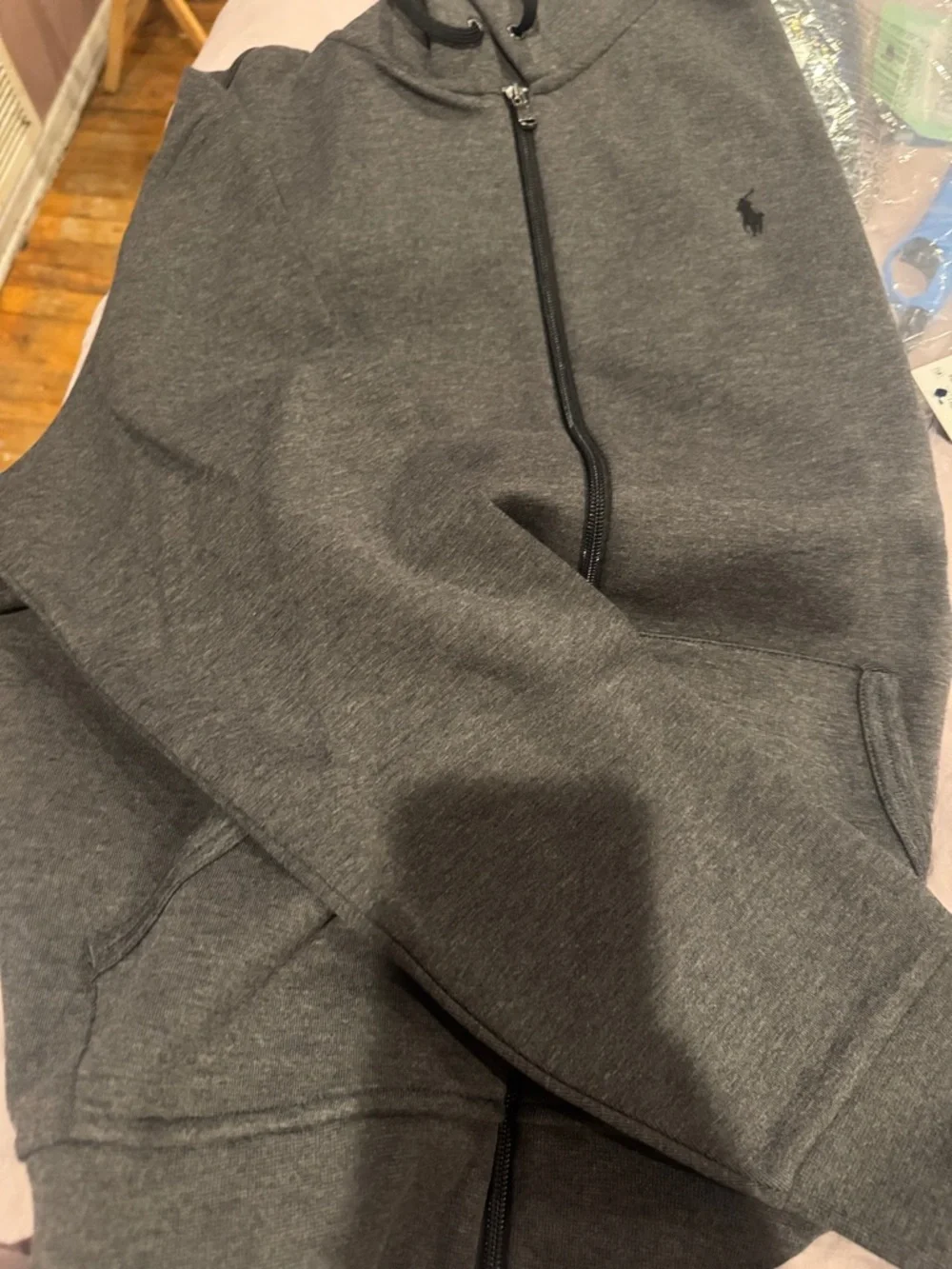 Polo by Ralph Lauren Men’s Charcoal Gray Full-Zip Hoodie